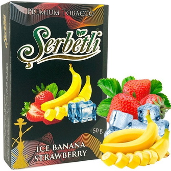 Тютюн Serbetli Ice Banana Strawbery (Банан Полуниця Лід) 50г