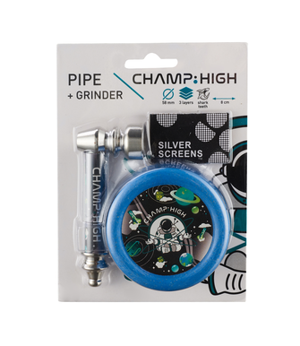 Трубка металева з гріндером Champ High Maxi Smart Duo Pipe + Grinder Blue (Синій)