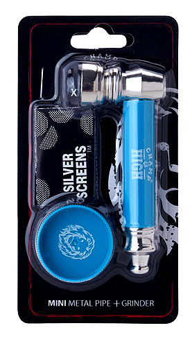 Трубка металева з гріндером Champ High Metal Pipe + Mini Grinder Blue (Синій)