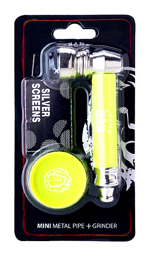 Трубка металева з гріндером Champ High Metal Pipe + Mini Grinder Yellow (Жовтий)