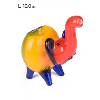 Трубка скляна Mistiq Elephant Yellow Red (Жовто-червоний) 10 см