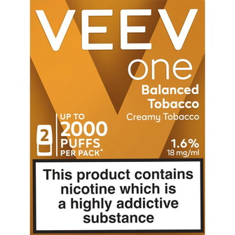 Картриджі VEEV one Balanced Tobacco (М'який Тютюн) 18 мг (1.8%)