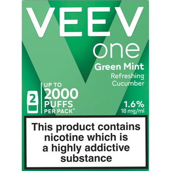 Картриджі VEEV one Green Mint (Огірок М'ята) 18 мг (1.8%)