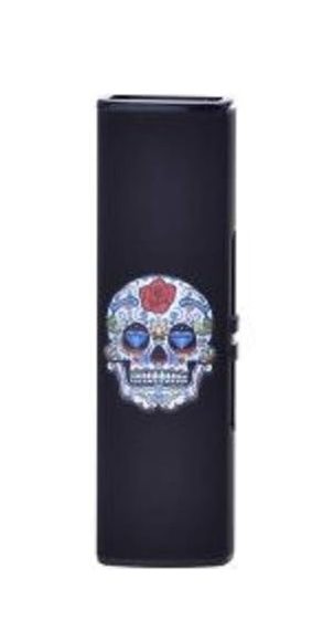 Запальничка Champ USB Lighters Black Skull White Blue (Біло-синій)